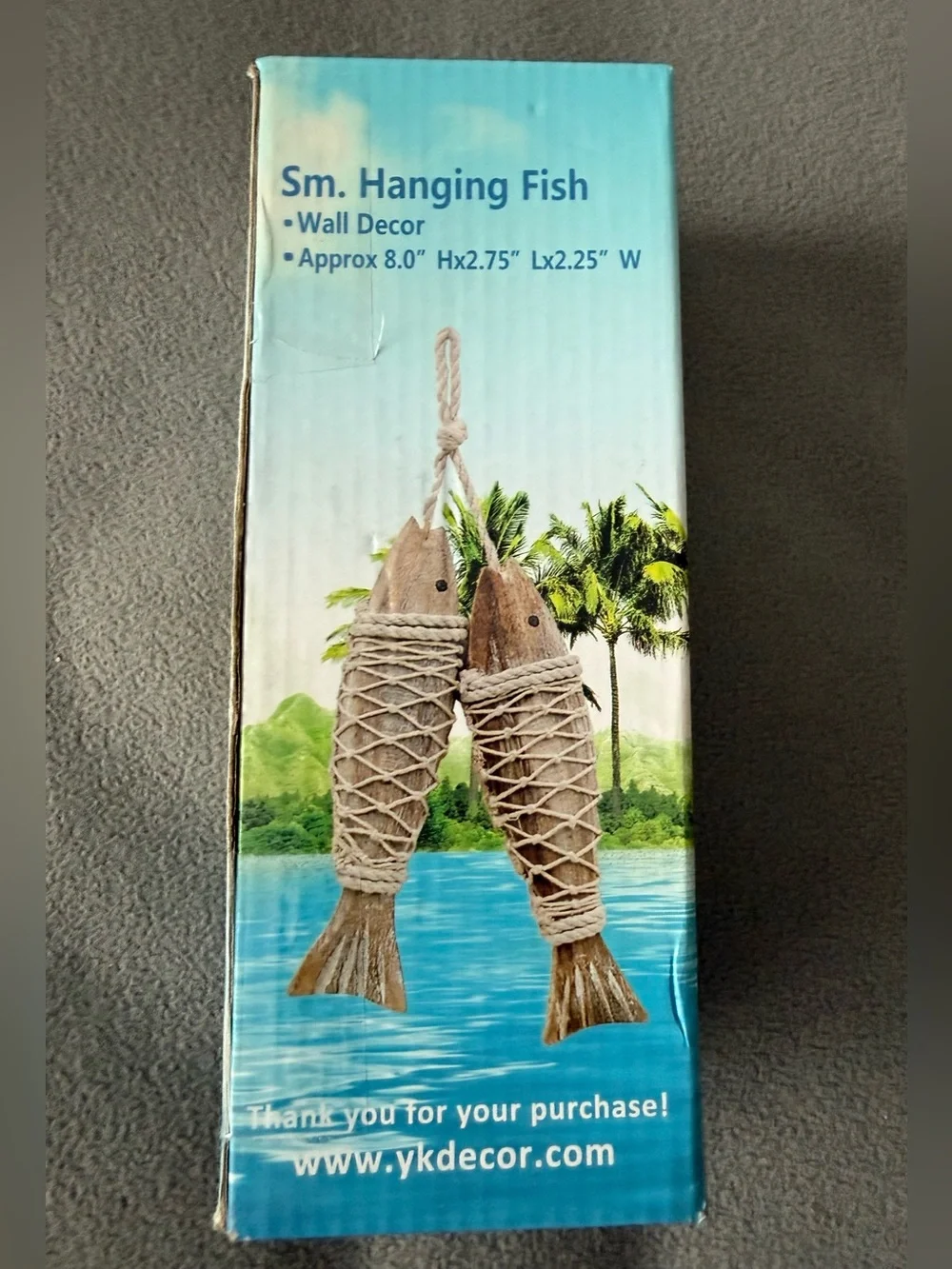 Small Hanging Fish Wall Decor - Natural Brown